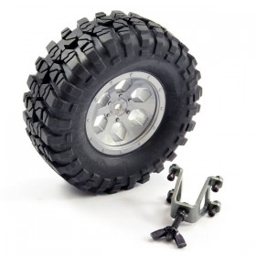 FTX Outback Spare Tyre Mount & Tyre/Wheel (Grey)